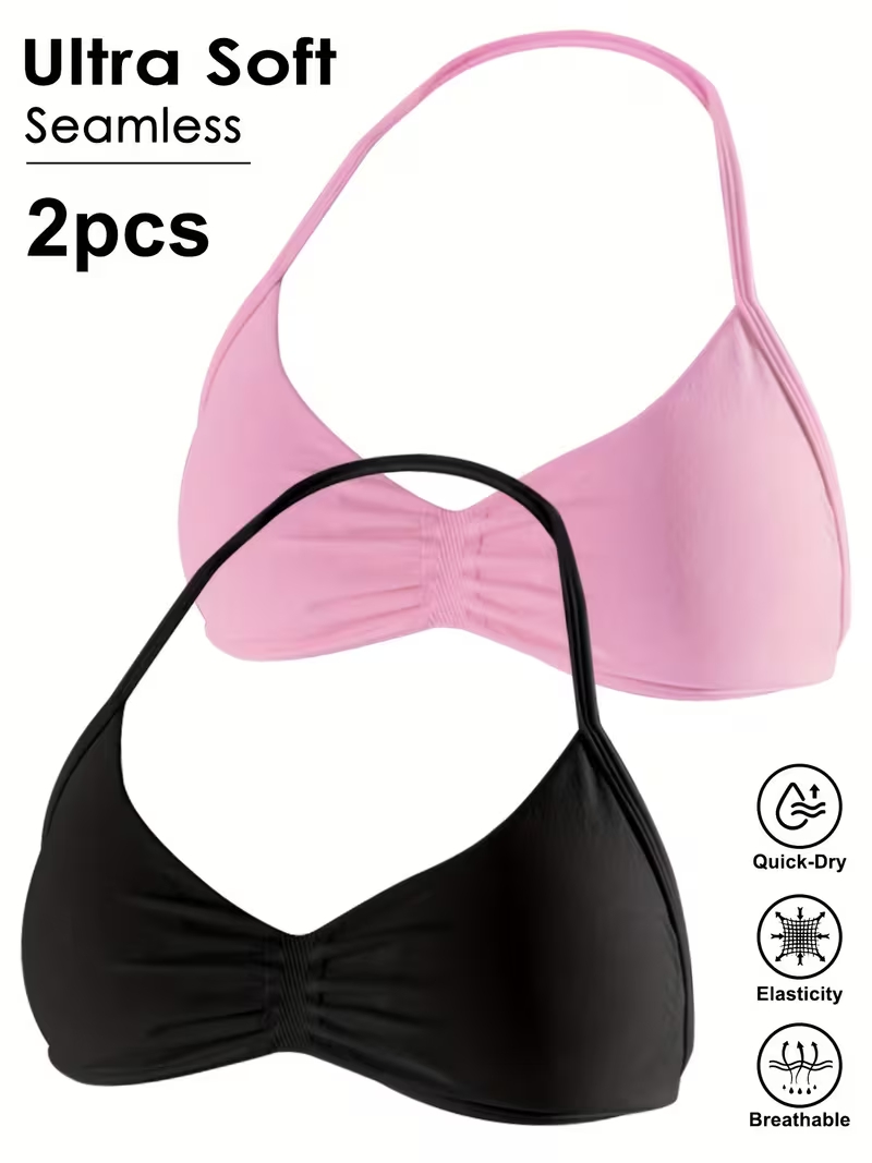 Push Up Bra Padded - 2 Stück Nahtlose Sexy Rückenfreie Gym
